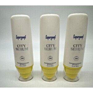 3 City Serum Supergoop Vegan Sunscreen SPF 30 Daily Moisture Lotion 2 fl oz New